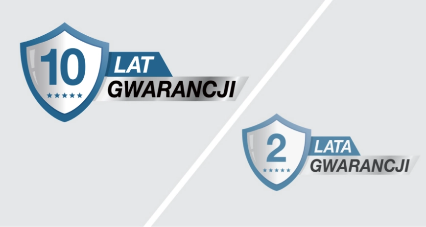 Ikony gwarancja 10 lat i gwarancja 2 lata
