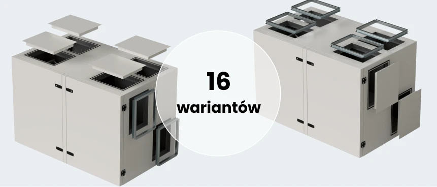 Centrala KOMFOVENT VERSO Standard możliwością dowolnej konfiguracji układu króćców