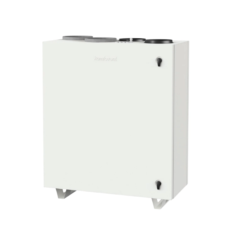 Centrala wentylacyjna, rekuperator, Komfovent Domekt CF 700 V klasy premium. Posiada zintegrowaną automatykę sterowania C6M oraz wymiennik obrotowy. Maksymalny strumień powietrza -  650 m3/h. Sprawność temperaturowa odzysku ciepła - 89%.   Ventia